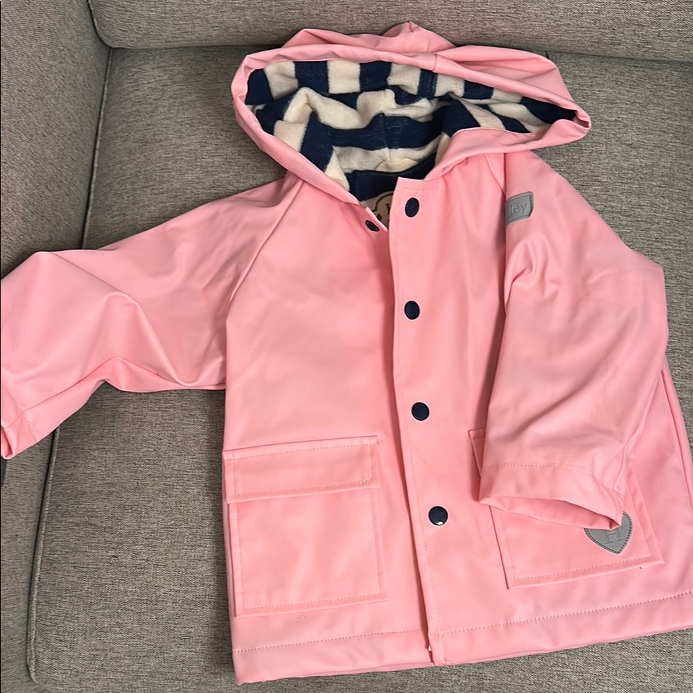 Hatley Pink Kids Jacket with Striped Lining